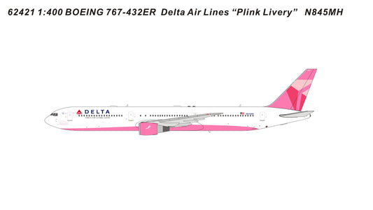 Panda Models Delta Air Lines(Pink Livery) Boeing 767-432ER N845MH Die-Cast 62421 1:400 Scale