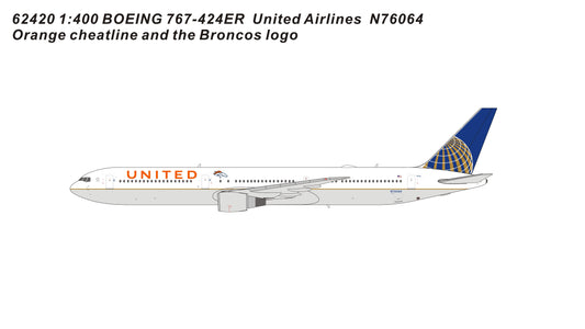 Panda Models United Airlines Boeing 767-424ER N76064 Die-Cast 62420 1:400 Scale