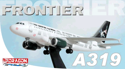 Dragon Wings Frontier Airlines Airbus A319 "Humming-Bird Tail" reg# N913FR 1:400 Scale