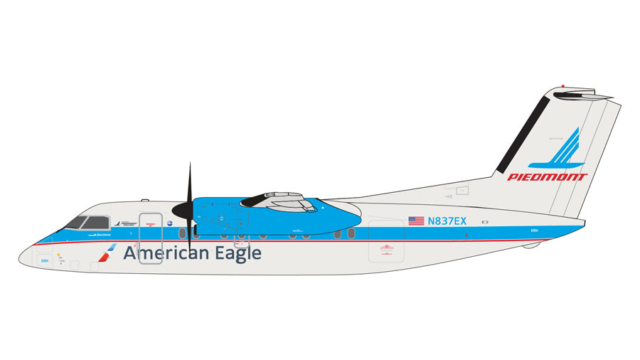 American Eagle/Piedmont Airlines Dash 8-100 Q100 N837EX (Piedmont retro) Gemini Jets GJAAL1614 Scale 1:400