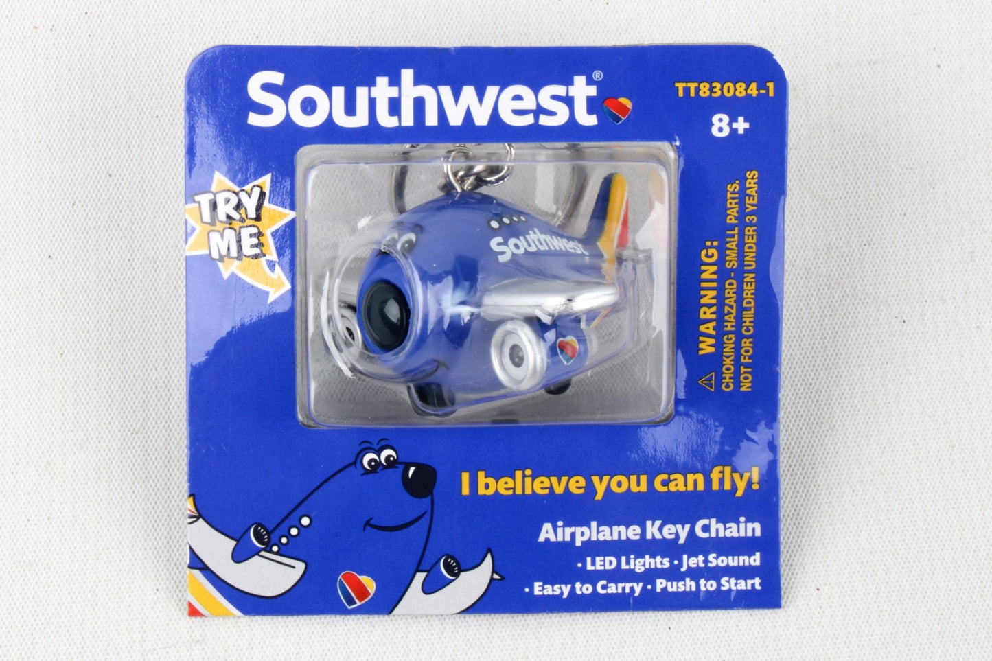 Southwest Airlines Airplane Keychain W/Light & Sound