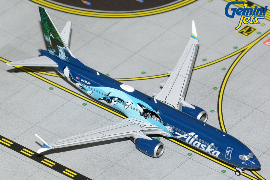 Gemini Jets Alaska Airlines 737MAX9 1/400 “West Coast Wonders / Orcas” Livery REG#932AK
