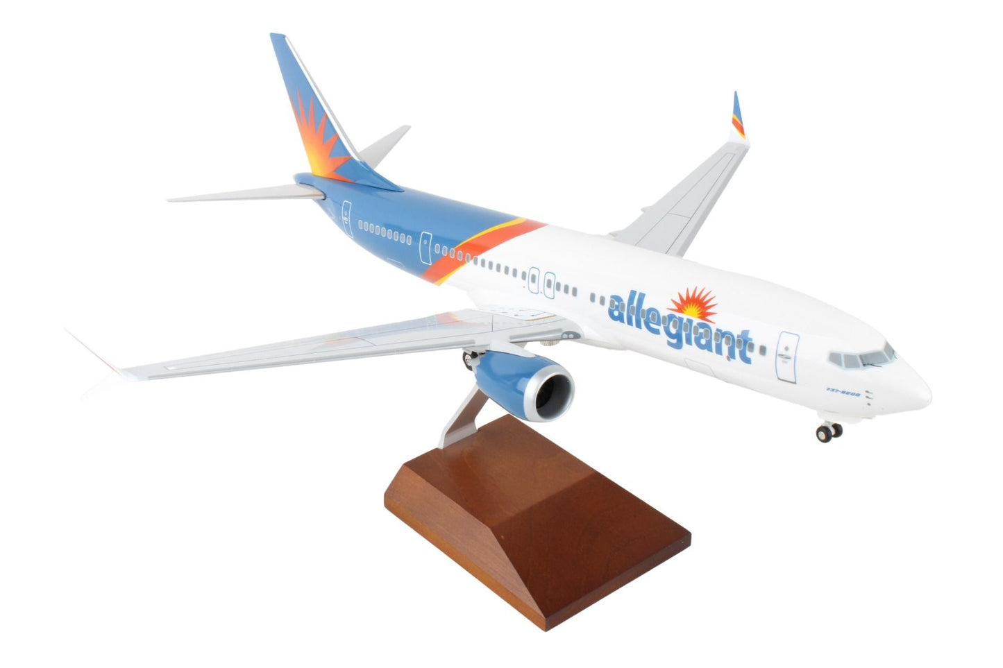 Skymarks Allegiant 737MAX8 W/Gear & Wood Stand 1:100 Scale