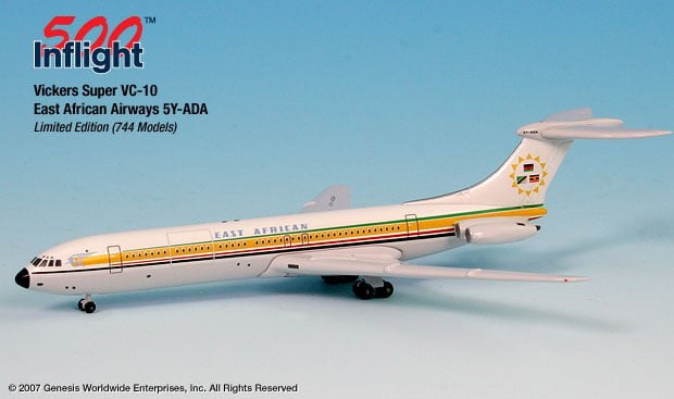 Inflight 500 East African Airways 5Y-ADA VC-10 1:500 Scale