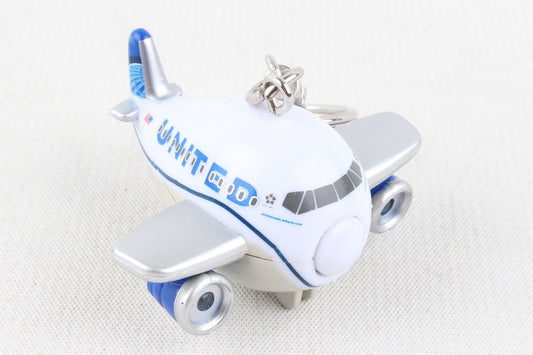 United Airlines “New Livery” Airplane Keychain W/Light & Sound