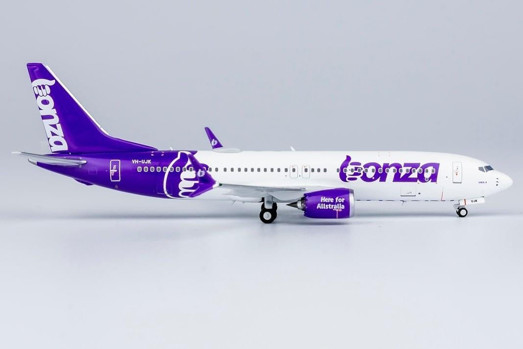 Bonza Airlines 737 MAX 8 named "Sheila" VH-UJK 88009 NG Models 1:400 Scale