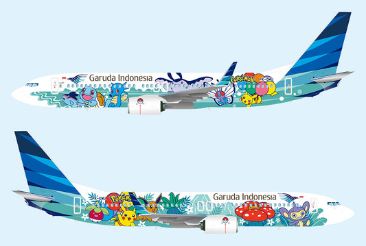 Phoenix Models Garuda Indonesian “Pikachu GA1 Jet” Boeing 737-800 PK-GMU 04581 1:400 Scale