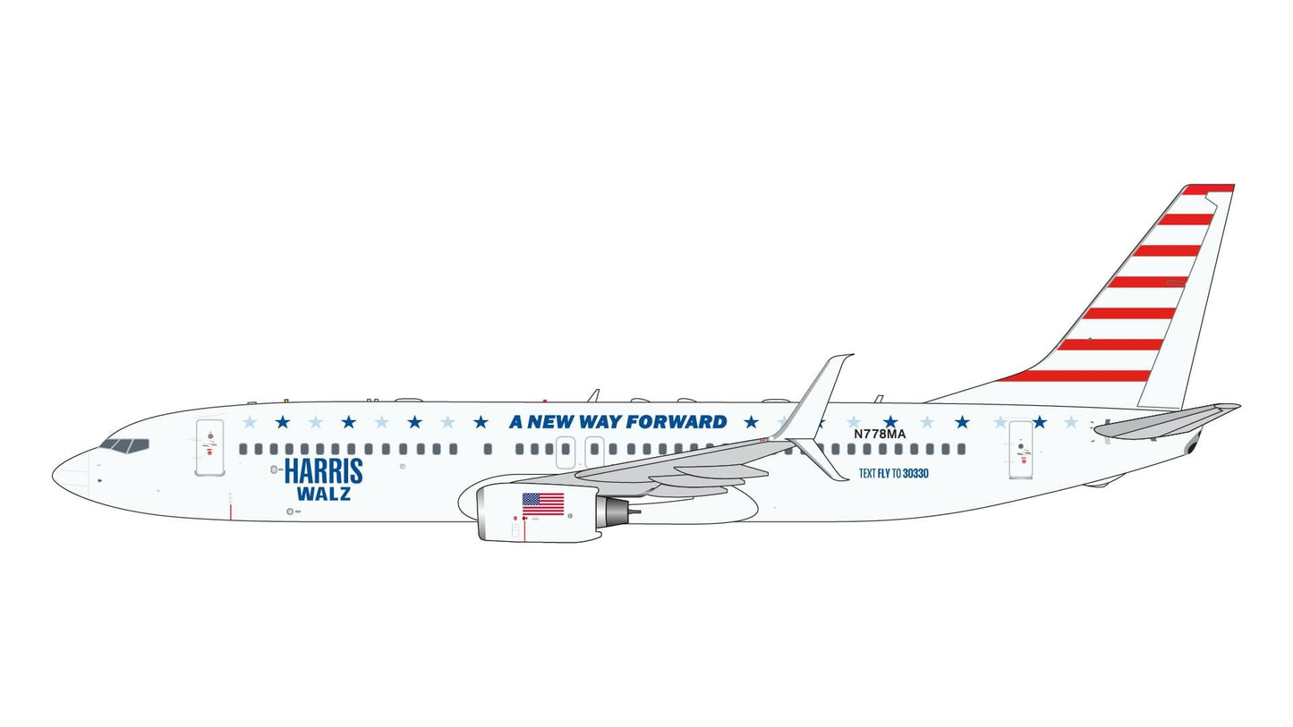 Gemini Jets Harris-Walz Campaign B737-800W N778MA GJKAI2322 1:400 Scale