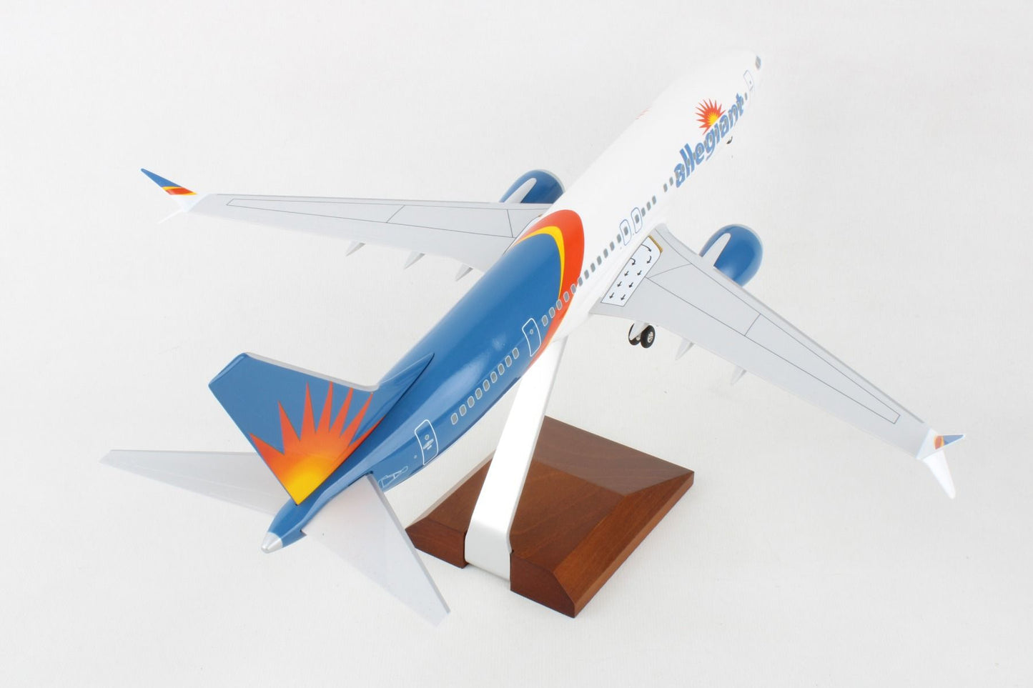 Skymarks Allegiant 737MAX8 W/Gear & Wood Stand 1:100 Scale