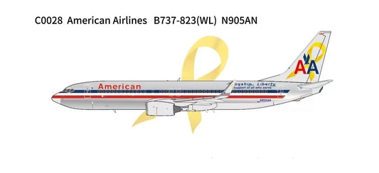 Panda Models American Airlines B737-823(WL) (Flagship Liberty) N905AN C0028 Die-Cast 1:400 Scale