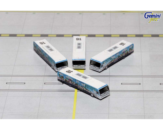 New Mould! Greener US Airways Cobus 3000 Set of 4 Buses GJUSA1534 Die-Cast 1:400 Scale