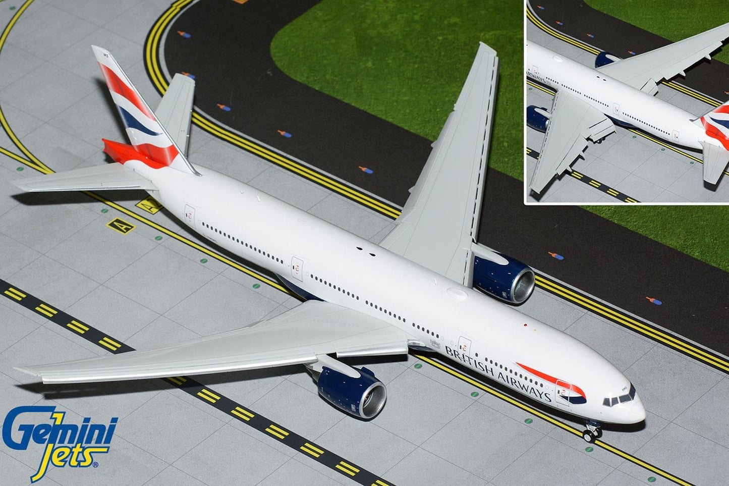 Flaps Down British Airways Boeing 777-200ER G-YMMS Gemini200 G2BAW1130F Scale 1:200