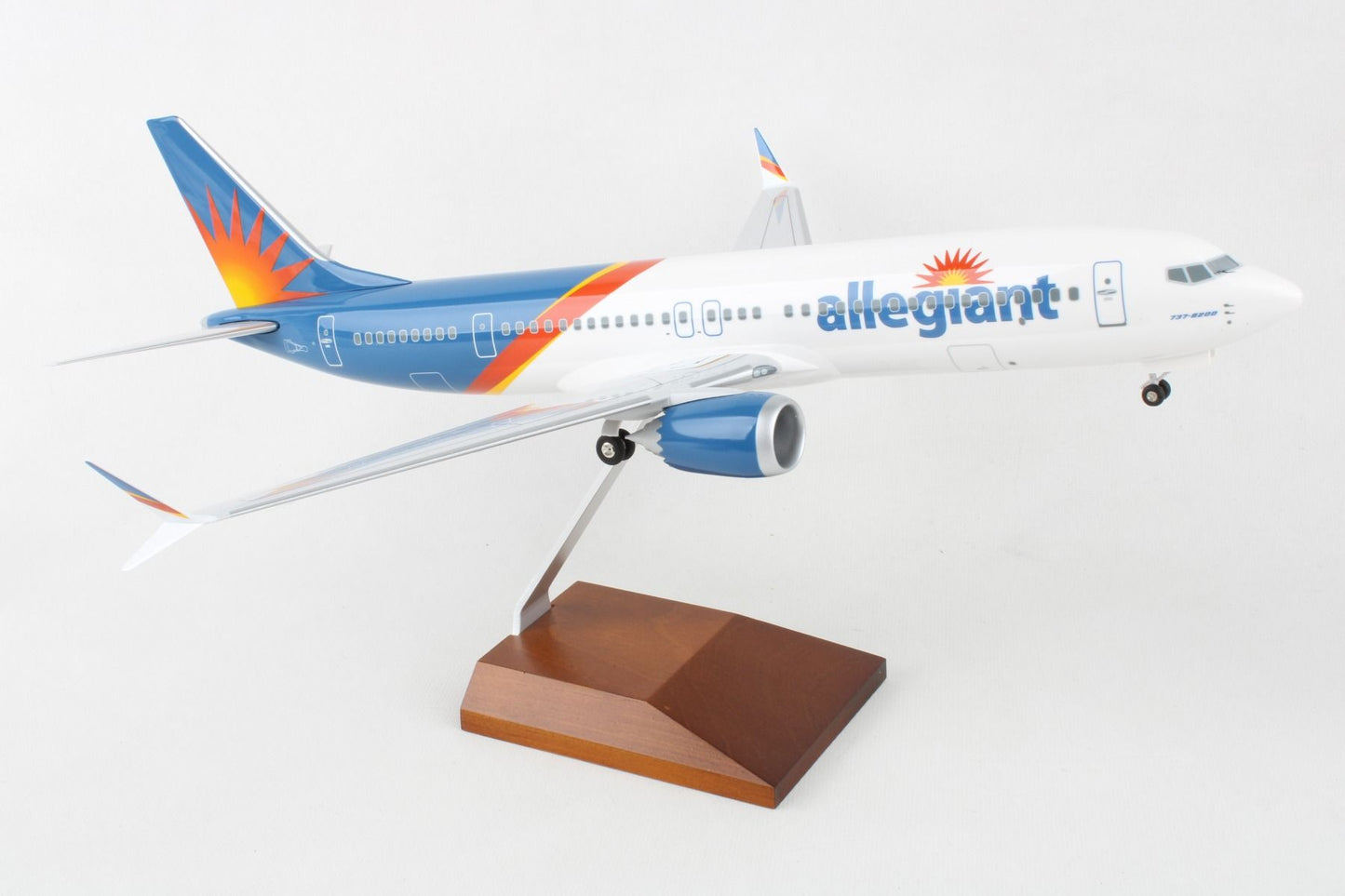 Skymarks Allegiant 737MAX8 W/Gear & Wood Stand 1:100 Scale