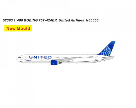 Panda Model United Boeing 767-424 N66056 Die-Cast 52363 1:400 Scale