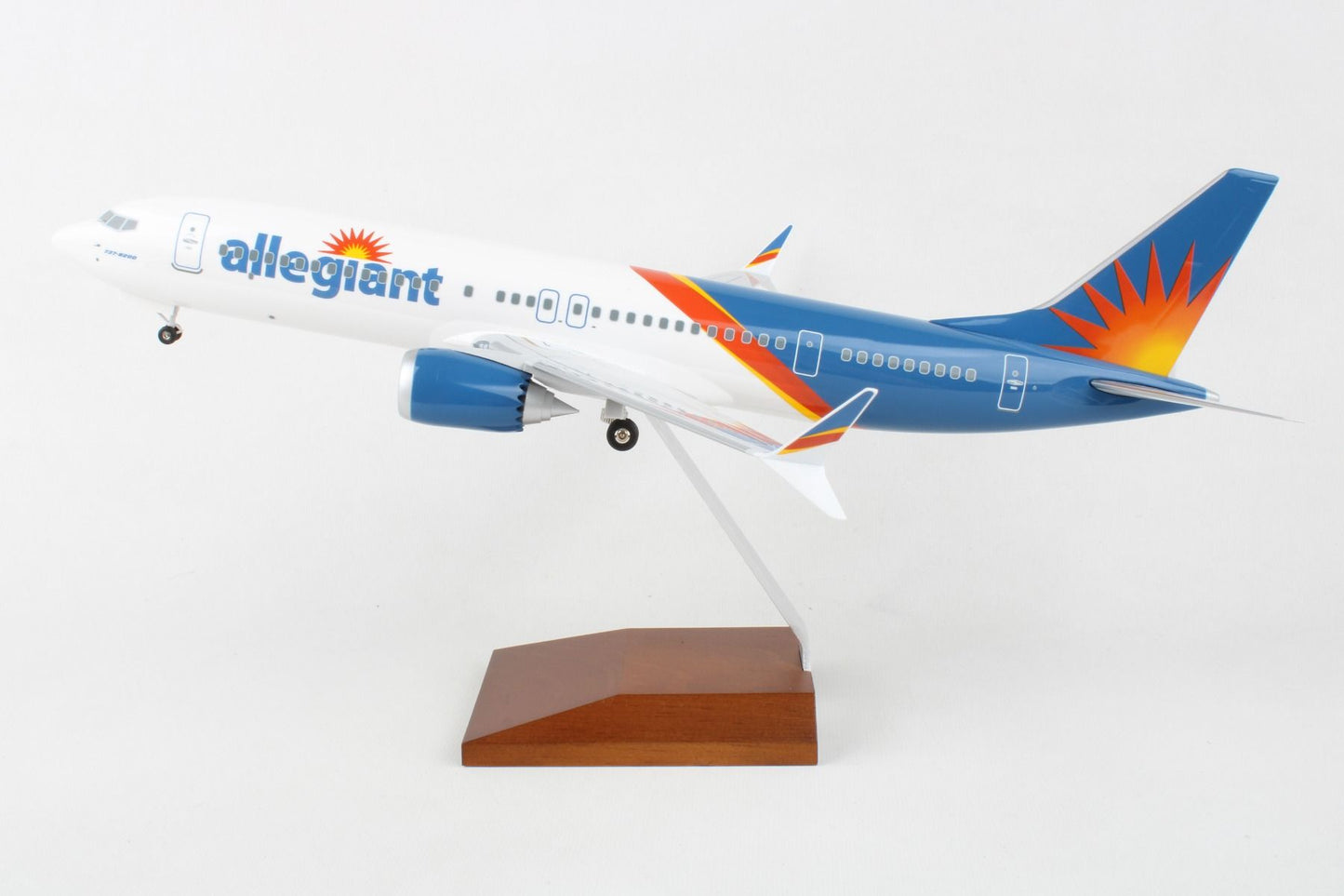 Skymarks Allegiant 737MAX8 W/Gear & Wood Stand 1:100 Scale