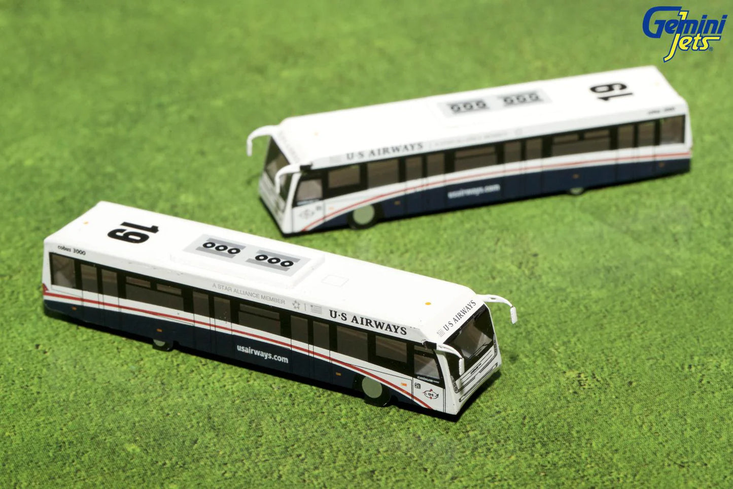 New Mold! US Airways Cobus 3000 Set of 2 Buses G2USA573 Die-Cast 1:200 Scale